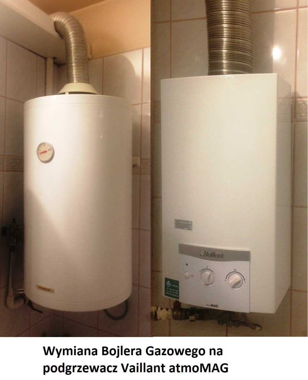 Instalacja gazowa doprowadzona do kotła